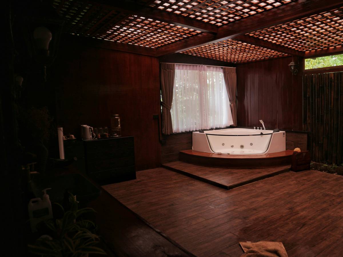 Woman using effective relaxation product bath can you use with Dead Sea salts and herbal infusion